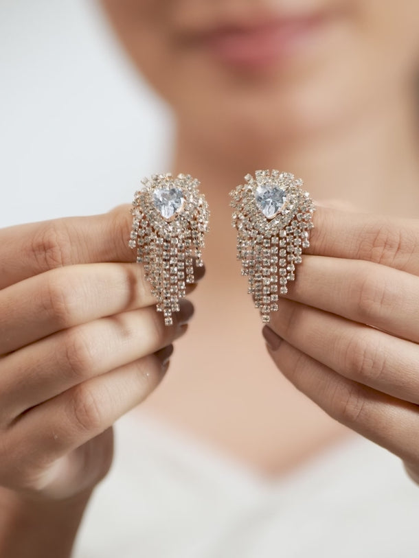 Modern Luxe Multistrand American Diamond Zirconia Earrings