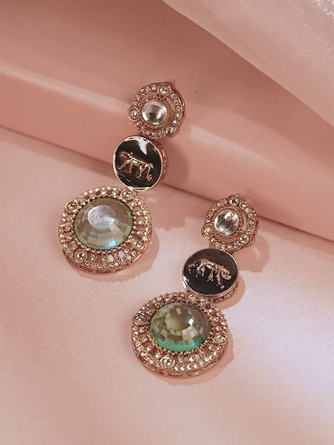 Royal Green & Black Statement Earrings