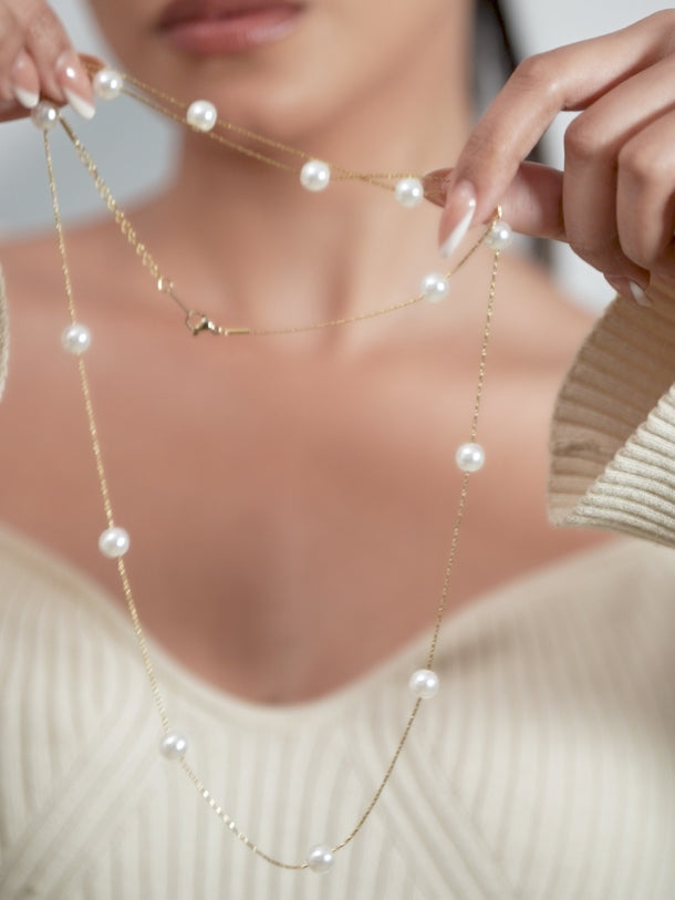 Pearl beaded Dual-Layered Necklace
