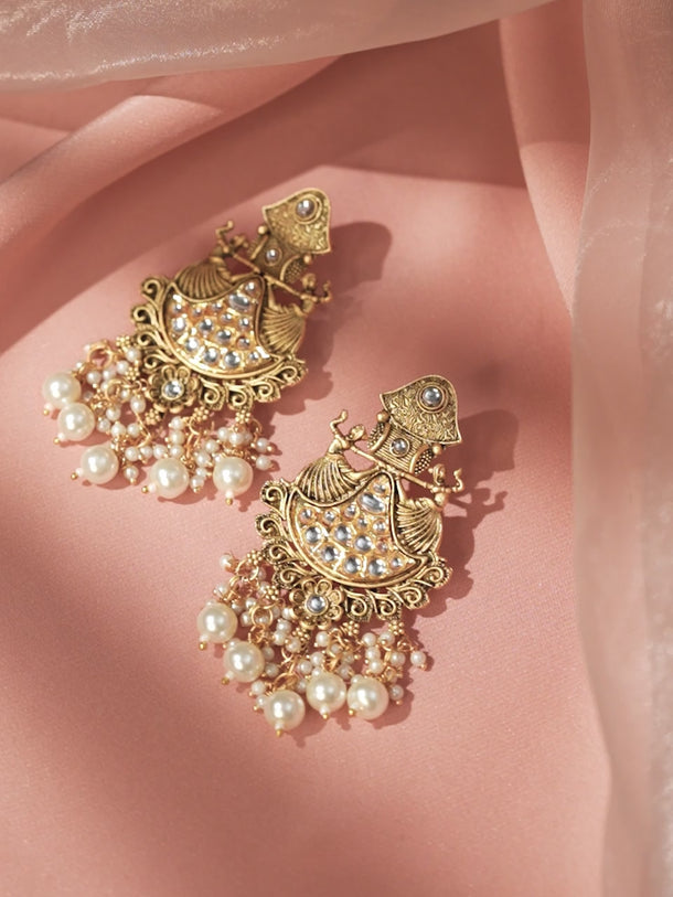 Heritage Dance Kundan Danglers