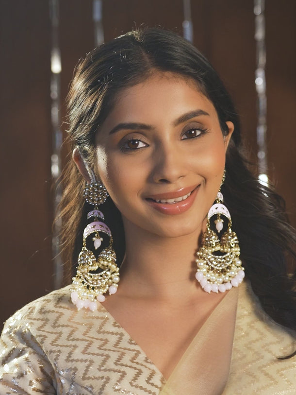 Rosy Glow Jhumka Chandbali