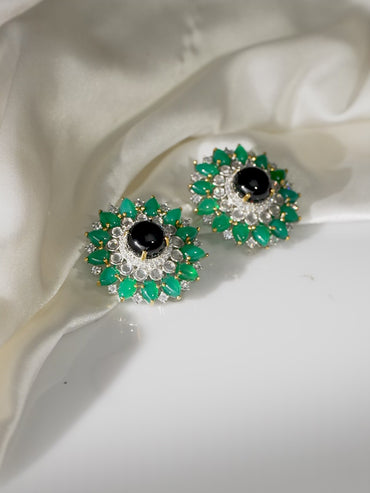 American Diamond Zirconia Multicolor Stud Earrings