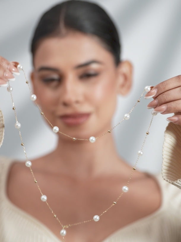 Pearl Beaded Layered Necklace