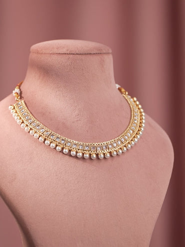 Kundan Necklace Set with Pearls