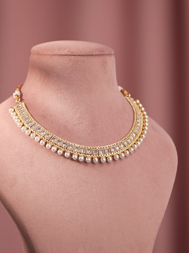 Kundan Necklace Set with Pearls