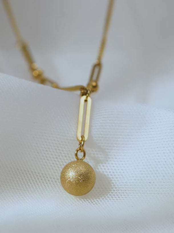 Demifine 18K Gold Plated Stainless steel Cosmic Glow Pendant Chain