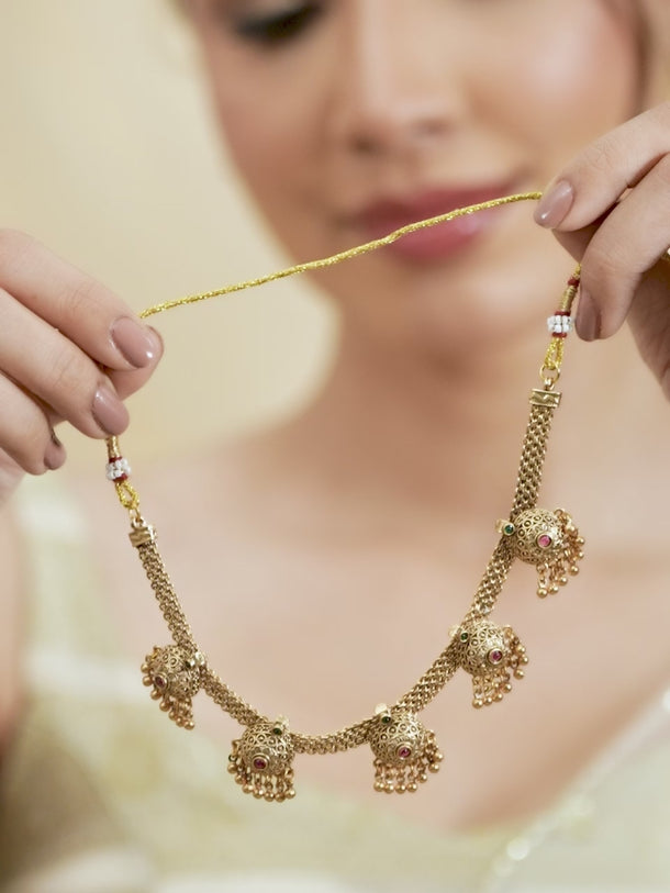 Gold Drops Necklace Set