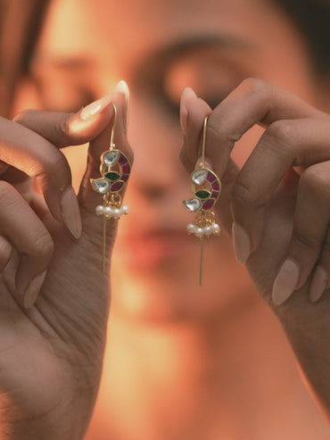 Pink & Green Modern Tradition Earrings