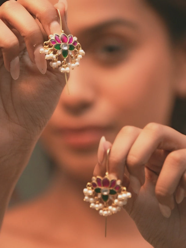 Chic Lotus Motif Ear Cuffs