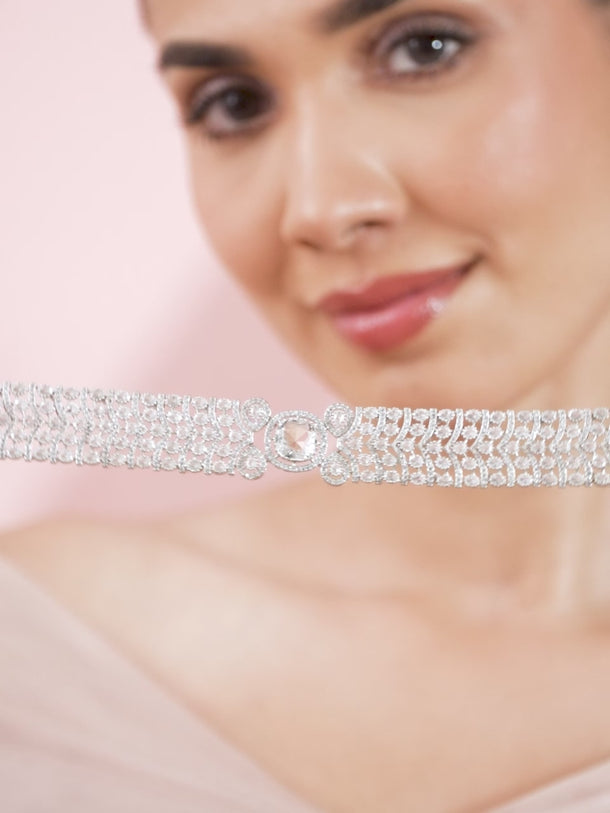 American Diamond Zirconia Studded Choker Set