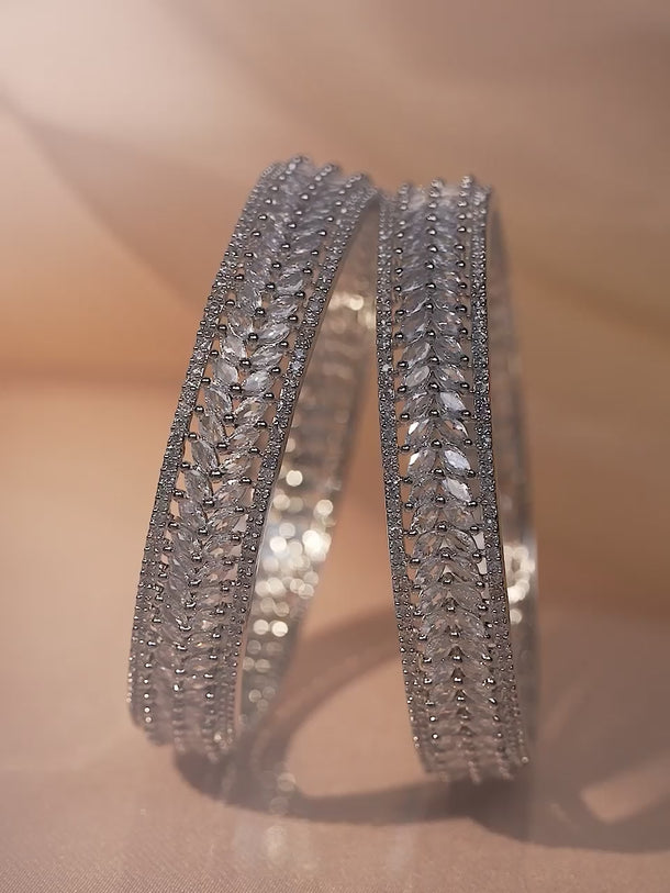 Silver-Moon Sparkle Bangles