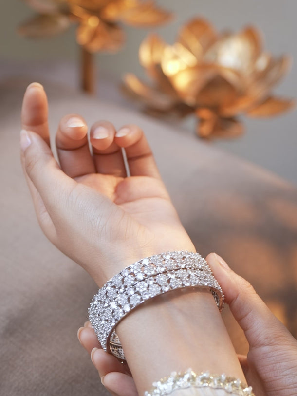 Captivating Gold with American Diamond Bangles