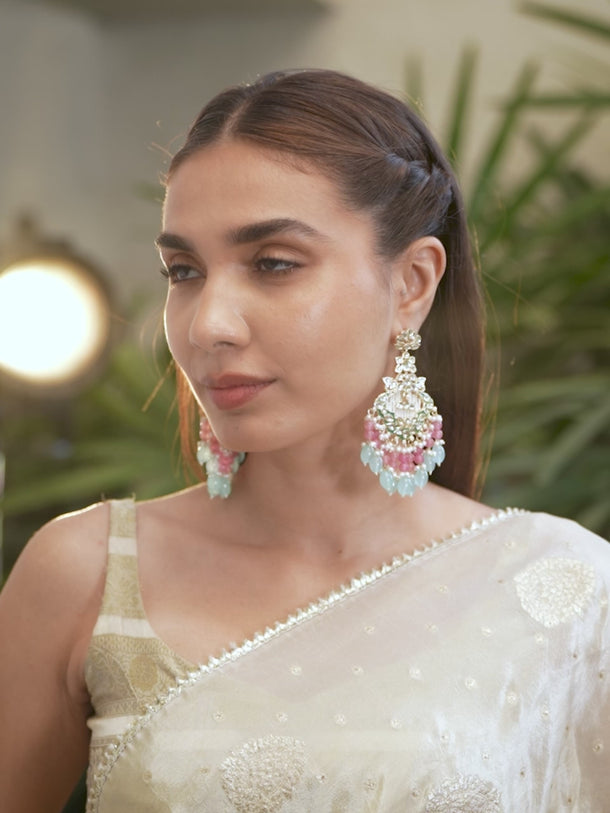 Graceful Color Play Kundan Dangler
