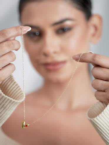 American Diamond Zirconia Cherished Heart Pendant Chain