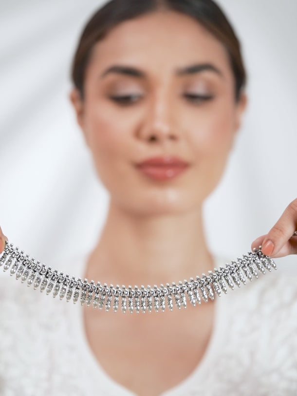 Rubans Oxidised Silver Metal Kerela Necklace