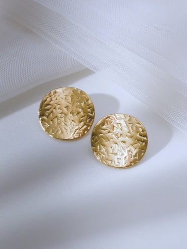 Demifine 18K Gold Plated Stainless steel Golden Spotlight Stud Earrings