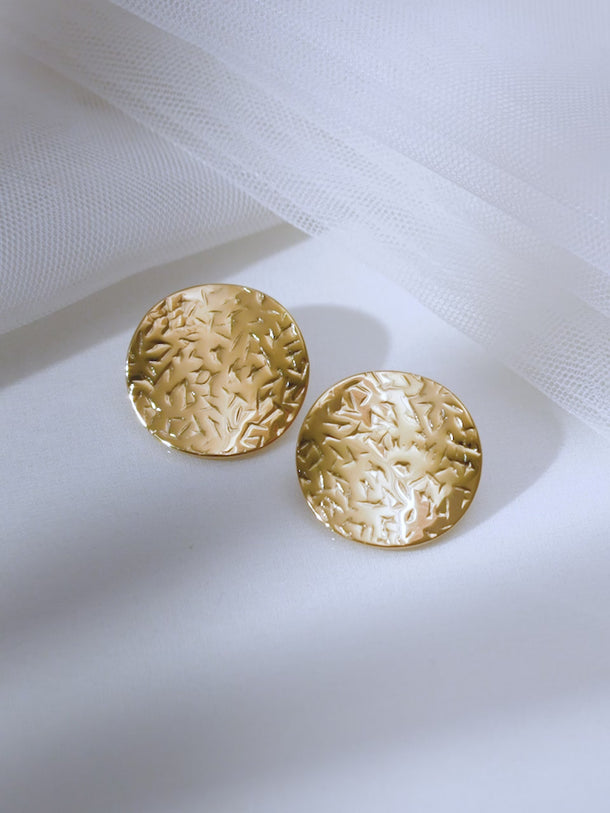 Demifine 18K Gold Plated Stainless steel Golden Spotlight Stud Earrings
