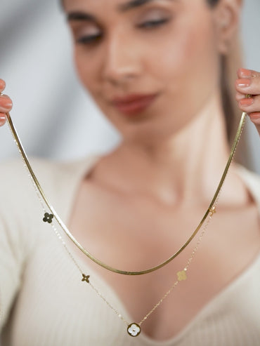 Luminous Stainless Steel Layered Necklace Chain