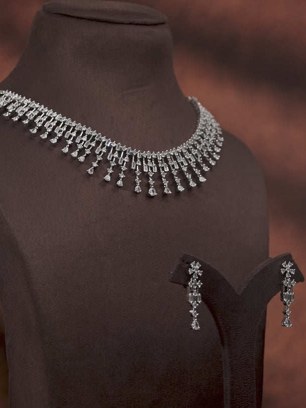 American Diamond Zirconia Necklace Set