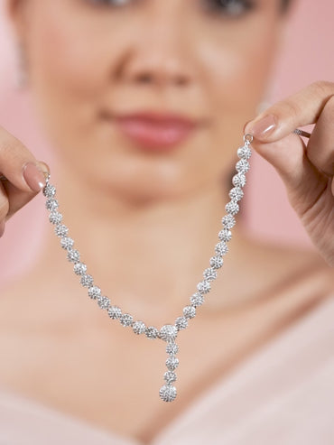 Studded American Diamond Zirconia Necklace Set