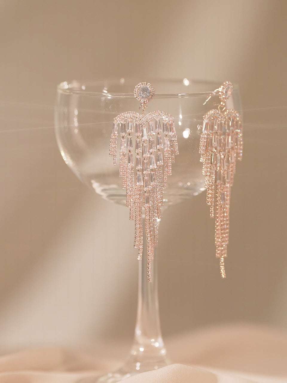 Glittering Trails American Diamond Zirconia Statement Danglers