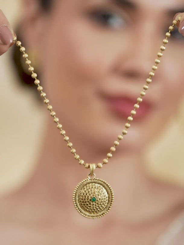 Dazzling Gold Plated Pendant Set