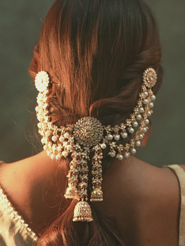 Luminous Kundan Hair Brooch