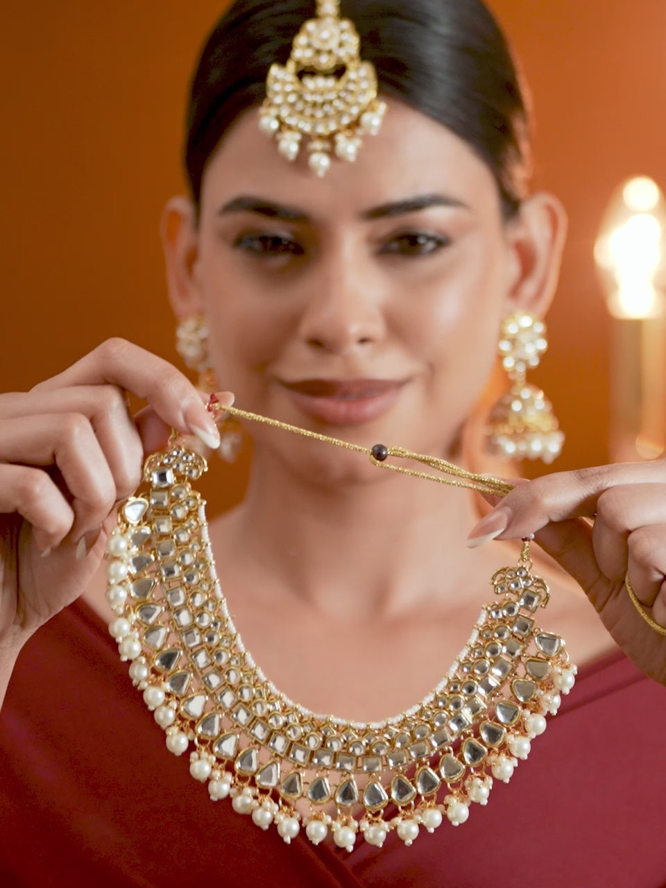 New Age Queen Kundan Necklace Set