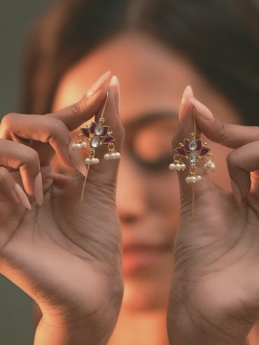 Festive Glow Lotus Motif Ear Cuff