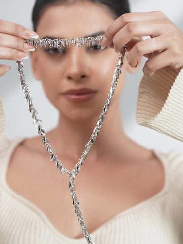 Leafy Business Y Shaped Statement Necklace