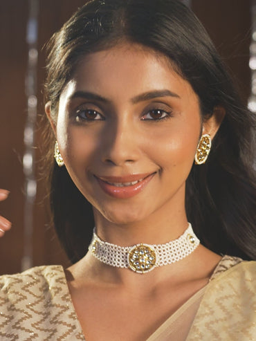 Minimal Kundan Heritage Choker Set