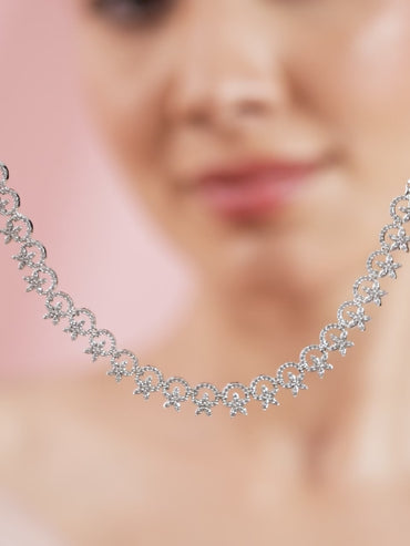 Studded American Diamond Zirconia Sparkling Necklace Set
