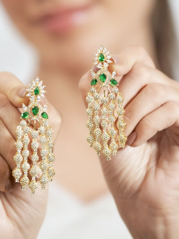 Contemporary Strands American Diamond Zirconia Danglers