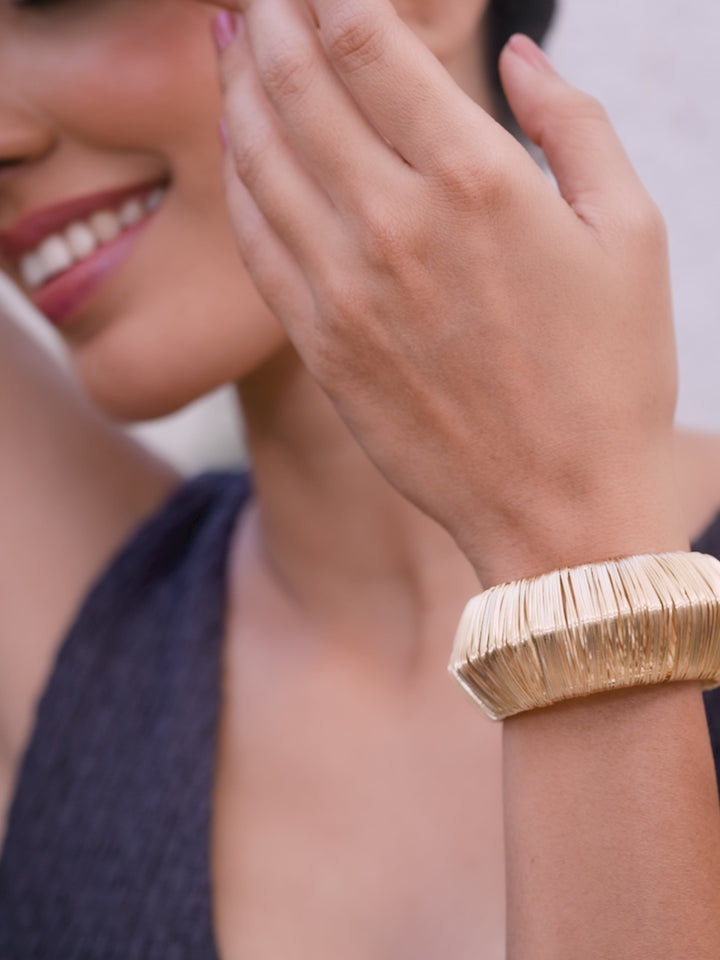 Rubans Voguish 22K Gold plated Wire Wrapped Sophisticated Adjustable bracelet