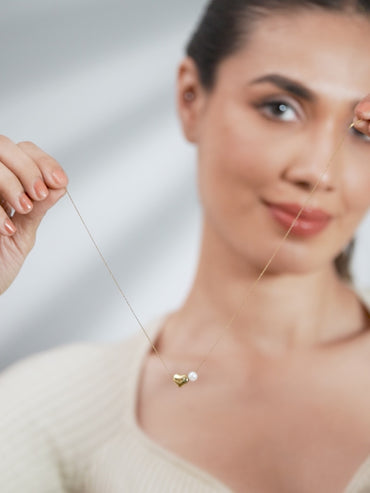 Tender Heart & Pearl Charm Necklace Chain