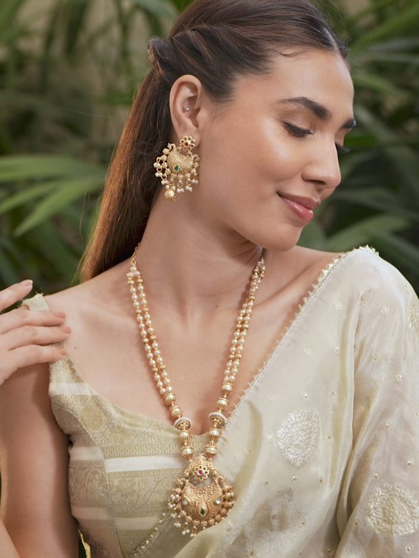 Rubans Gold Plated Hand Crafted   Statement Necklace Set