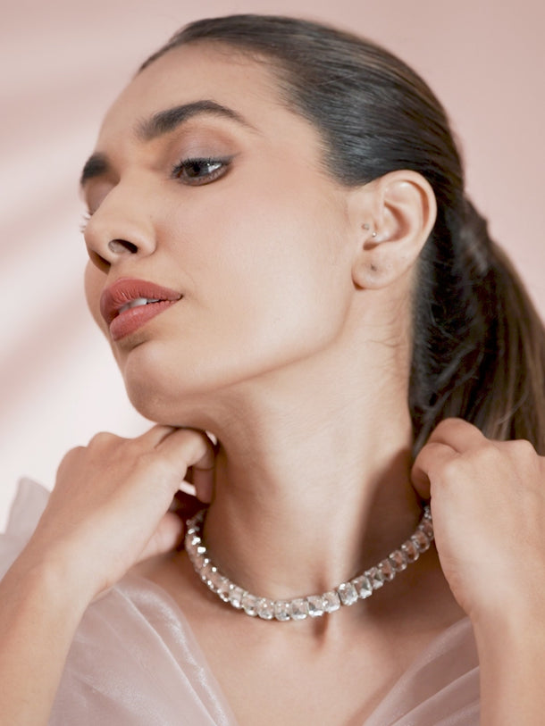 Opulent Crystal Studded Choker Necklace
