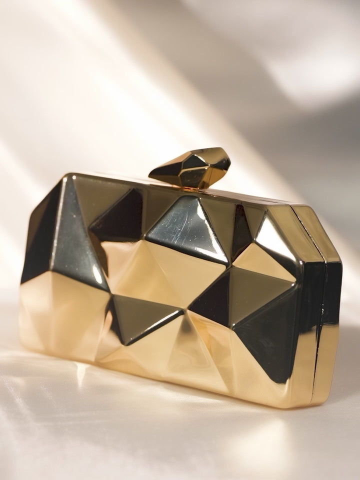 Rubans Rose Gold Crystal Jewel Lavish Clutch Handbag