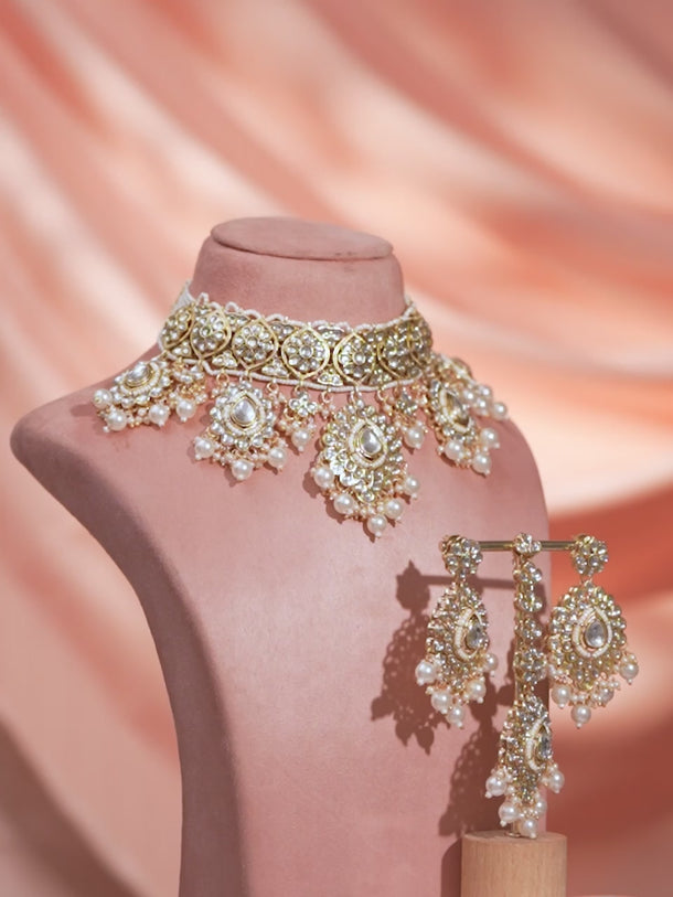 Palace Art Kundan Pearl Necklace Set