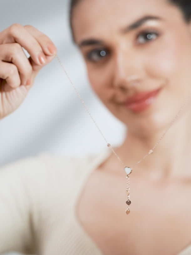 Rose Gold Heart Motif Pendant Necklace