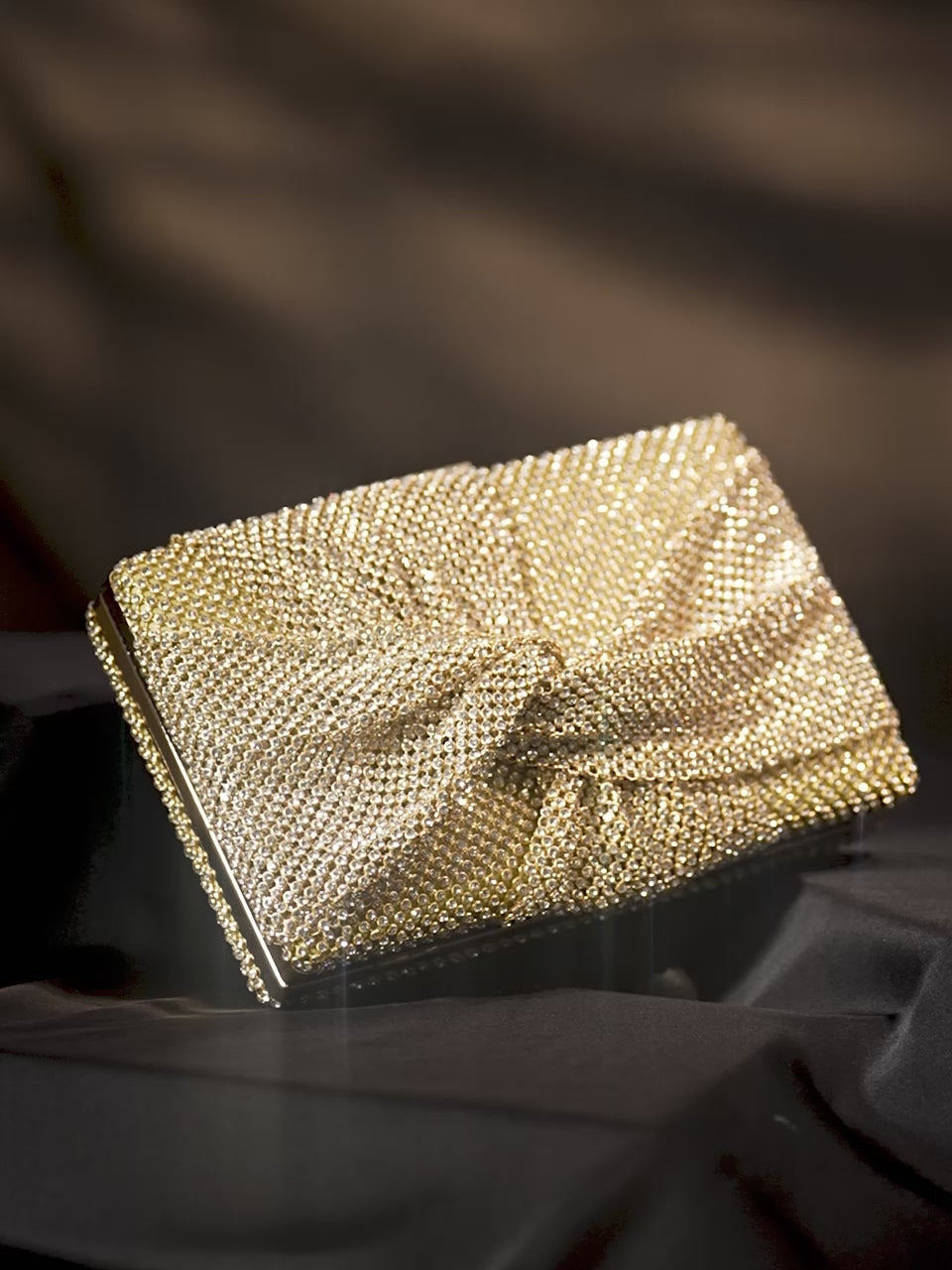 Rubans Enchanting Luminescence Handcrafted Shimmery Clutch Bag