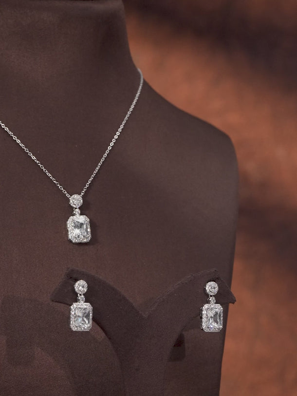 Cubic American Diamond Zirconia Necklace Set