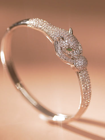 Rubans 22K Gold-Plated Sparkling Cubic Zirconia Embellished Premium Openable Bracelet