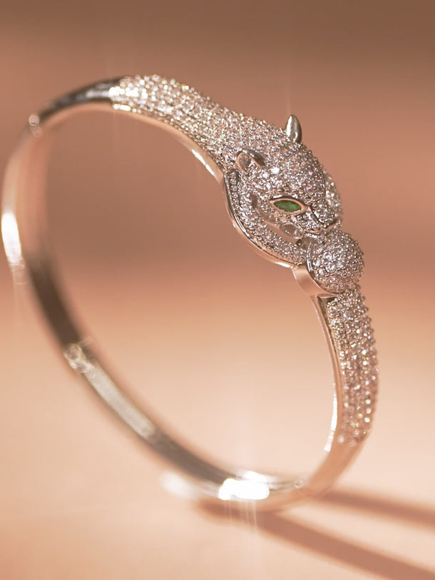 Rubans 22K Gold-Plated Sparkling Cubic Zirconia Embellished Premium Openable Bracelet