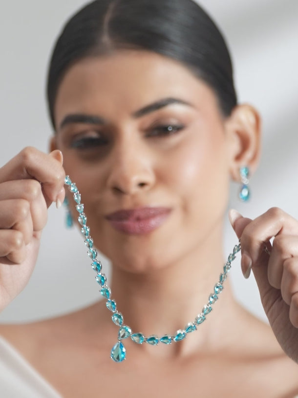 Blue Topaz Necklace Set