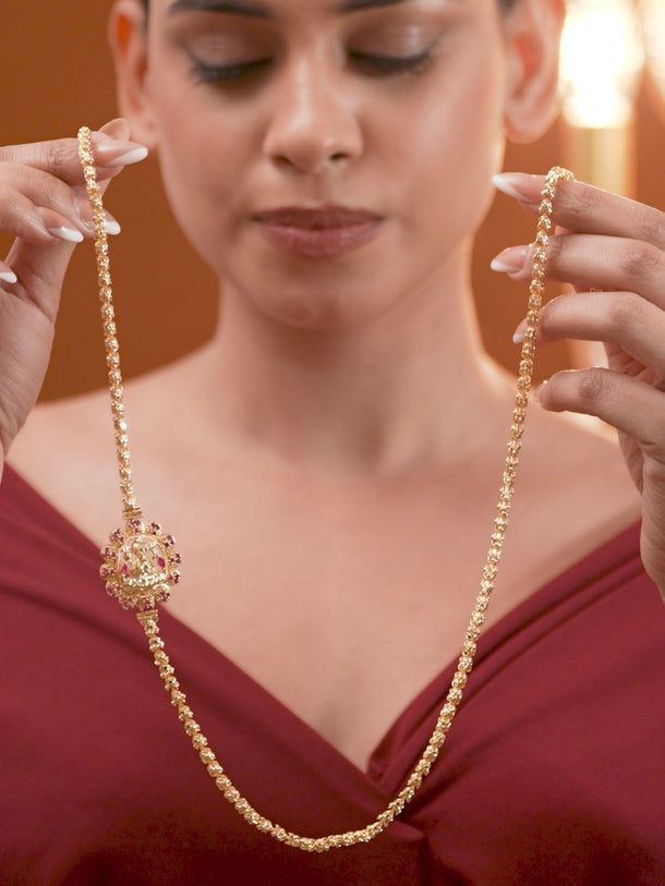Exquisite Pink Accented Pendant Necklace