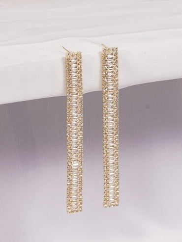 American Diamond Zirconia Symphony Long Strand Earrings
