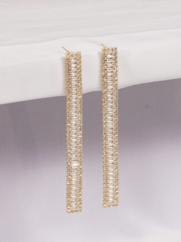American Diamond Zirconia Symphony Long Strand Earrings