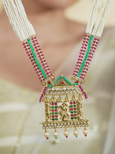 Divine Aura Radha Krishna Necklace Set
