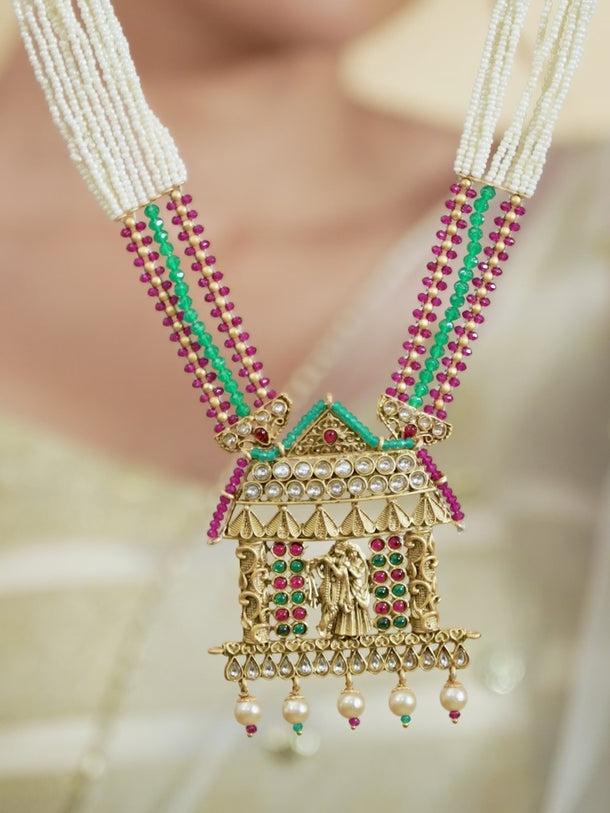 Divine Aura Radha Krishna Necklace Set